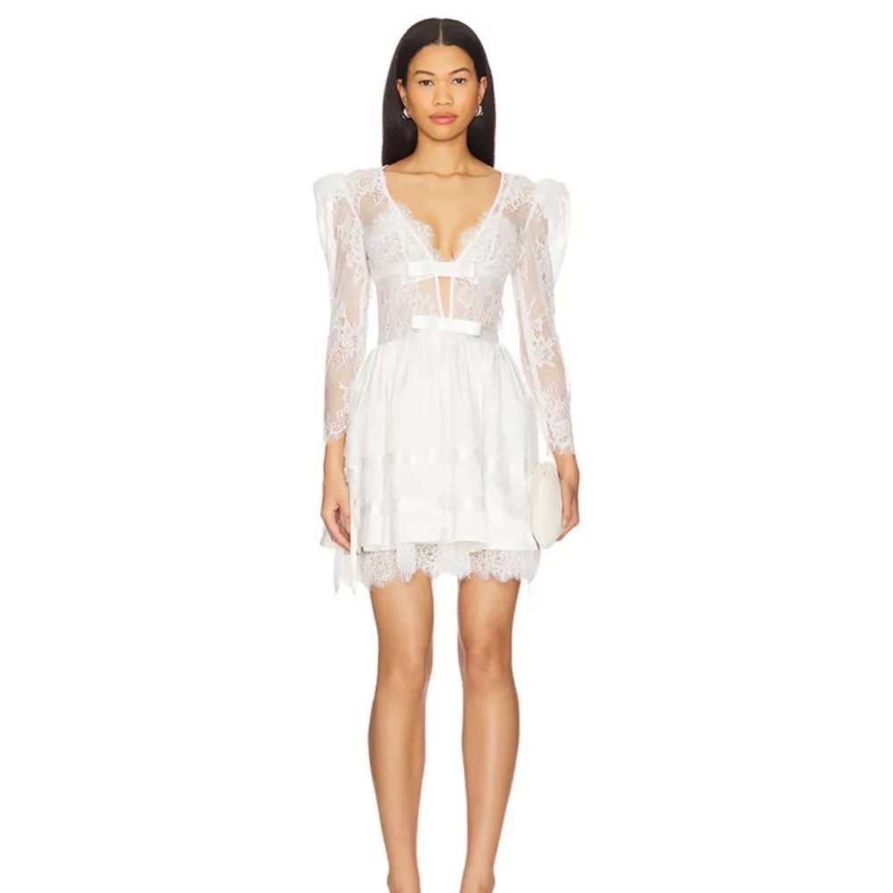 Annabelle Lace Mini Dress in Cream